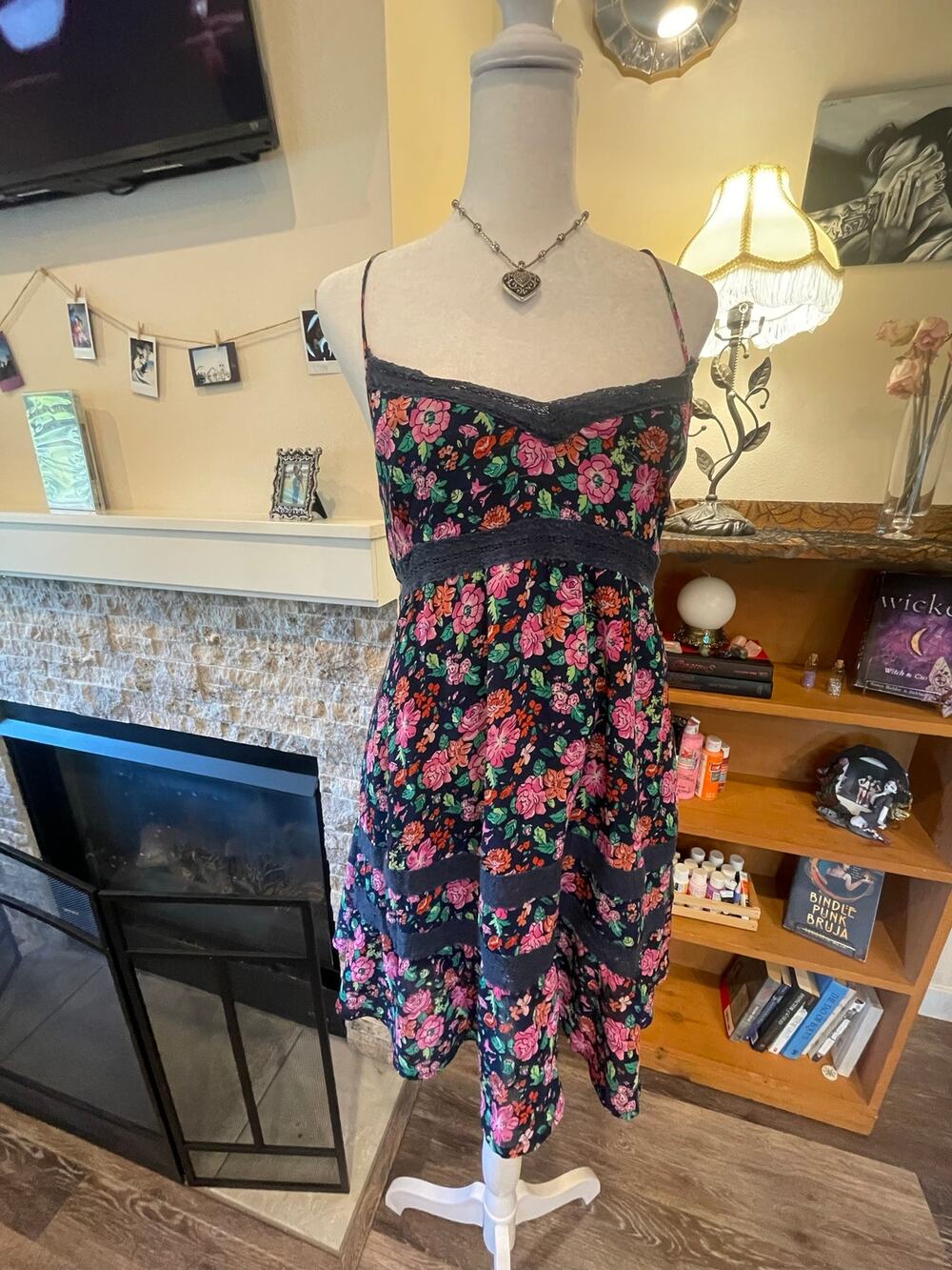 vintage abercrombie floral mini babydoll dress/long shirt